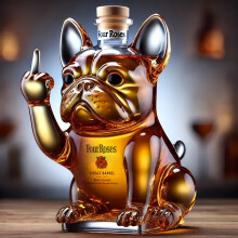 Zabawna butelka whisky z buldogiem francuskim, szczekająca butelka whisky, wyjątkowy prezent w postaci karafki dla mężczyzn, taty, m