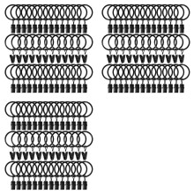 120 Pack Black Curtain Rings with Clips - Fits to 1 Inch Rods, Ideal for Drapery, 3.2cm Interior Diameter