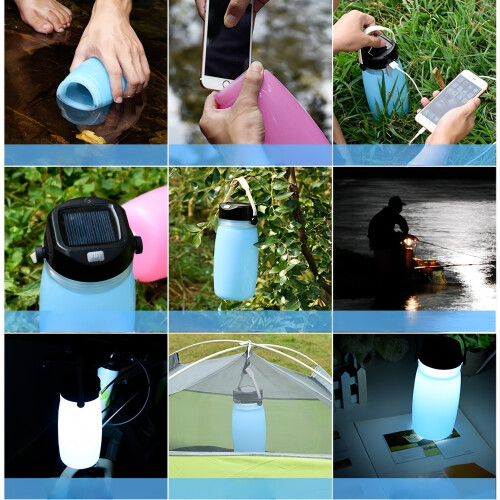 Compact USB Rechargeable Kettle with Tent Light for Nature Lovers Solar Charging 2