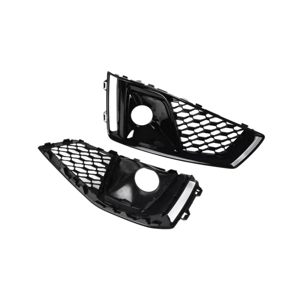 1 Pair Honeycomb Fog Grille For Audi A4 B9 Sline S4 20192020, Bright Oemstyle Fitment Light/Black 9771547016144