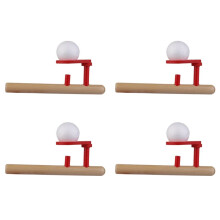 4X Klassische Holzspiele Schwimmende Kugel Blasrohr & Kugeln Blaest Spielzeug