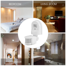 10X Infrared Motion Sensor AC110V-240V Adjustable Sensor for PIR Body Motion Sensors (White)