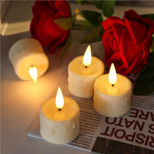 Velas de Chá Recarregáveis com Controle Remoto e Temporizador, 12 Unidades, Velas de LED Sem Chama com Efeito de Chama Tremulante, Base de