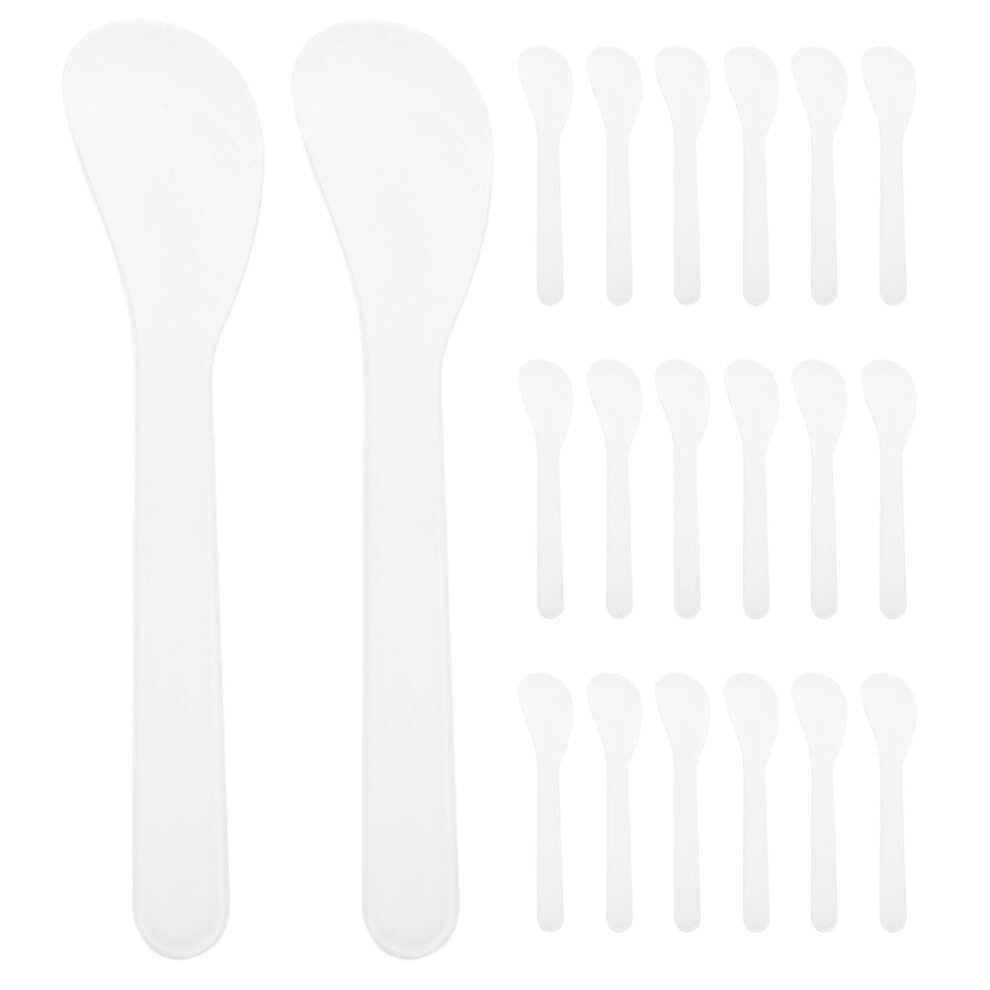 Inoomp White 50Pcs Durable Plastic Facial Mask Spatula Applicators For Home