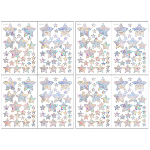4Sets Farbige PVC Fenstersticker Sternförmige Selbstklebend