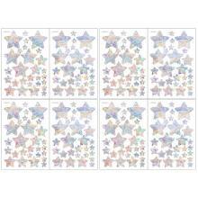 4Sets PVC Prism Window Cling Star Stickers Colorful Adhesive Decals