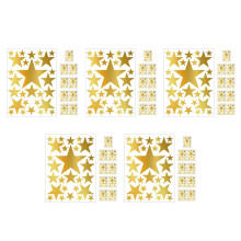 50Pcs Golden Vinyl Star Shape Wall Stickers for Kids Bedroom Decor