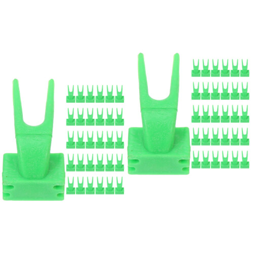 100Pcs Plastic Parrot Cage Vegetable and Fruit Feeding Forks Green 2