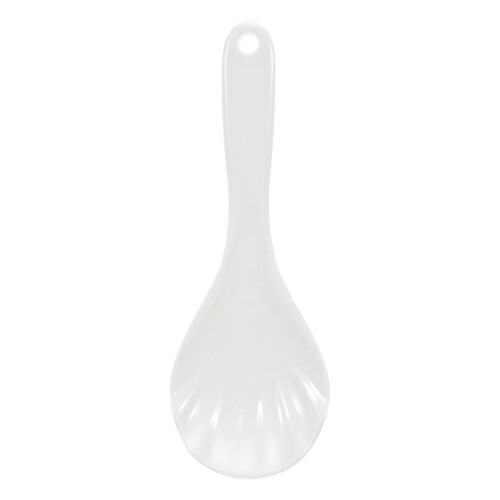 White Nonstick Reusable Reusable Plastic Rice Paddle with Handle for Kitchen Serving