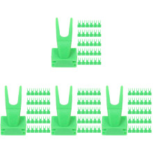 200Pcs Plastic Parrot Feeding Forks Green Bird Cage Food Tools