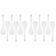 12Pcs White Ceramic Food Spoons Elegant Design for Home Kitchen Dining