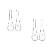4Pcs Transparent Glass Soup Spoons Stylish Kitchen Accessories