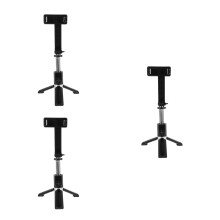 3Pcs Portable Phone Selfie Stick Tripod Black ABS for Video Recording