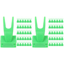 100Pcs Plastic Parrot Cage Vegetable and Fruit Feeding Forks Green