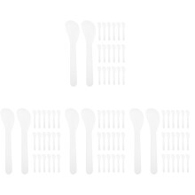 200Pcs Portable White Cosmetic Spatulas for Skincare and Makeup Use