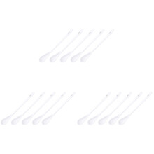 15Pcs White Ceramic Soup and Coffee Spoon Set Kitchen Scoops