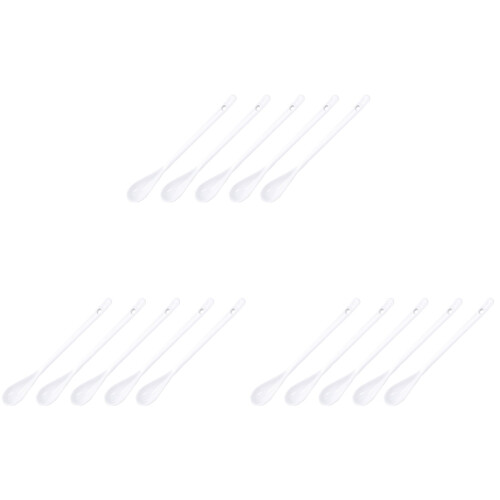 15Pcs White Ceramic Soup and Coffee Spoon Set Kitchen Scoops