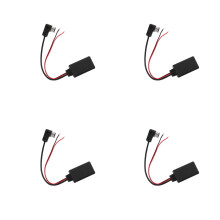 4Pcs Black PVC Wireless Audio Adapter for Car Aux with Enhanced Signal
