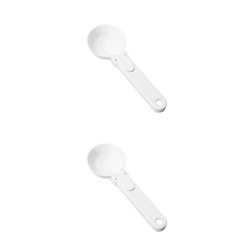 2Pcs Folding White Spoons for Ice Cream and Dessert Enjoyment