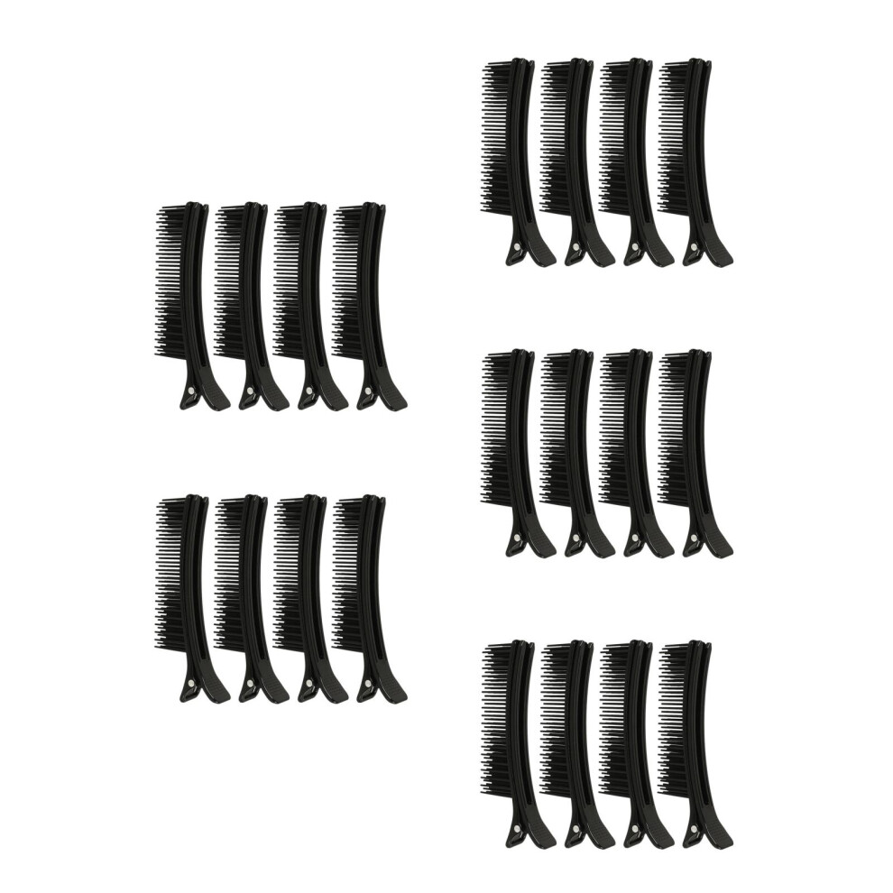 Happyyami Unisex Black 20Pcs Ergonomic Hair Clips For Sectioning, Styling, And Dyeing