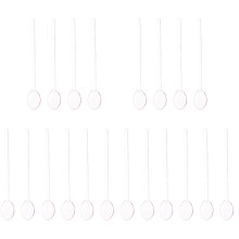 20Pcs Ergonomic Pink Glass Stirring Spoons Home Kitchen Scoop