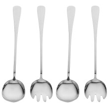 2Sets Ergonomic Large Metal Serving Spoons and Buffet Fork Utensils