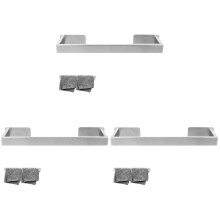 3Pcs Silver Bathroom Towel Holder No Drill Adhesive Bars
