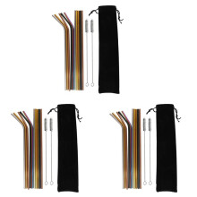 Reusable Stainless Steel Straws,Set of 20 Extra Long 10.5inch Metal Drinking Straws with 4 Brushes and Carry Bag