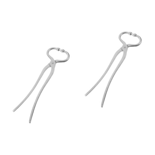 2Pièces Anneaux Vache Matériel Acier Durable Argenté 2