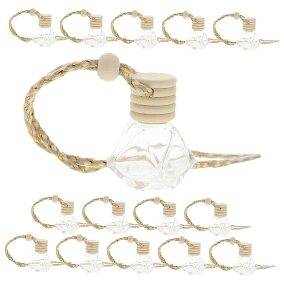 Car Hanging Perfume Diffuser 15Pcs Refillable Glass Bottles Diamond Design For Aromatherapy And Car Decor 9771547016533