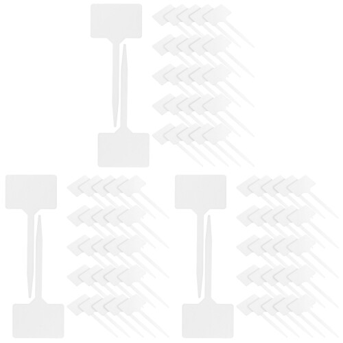 150Pcs White Plastic Garden Plant Tags T-Shaped Reusable Markers 1