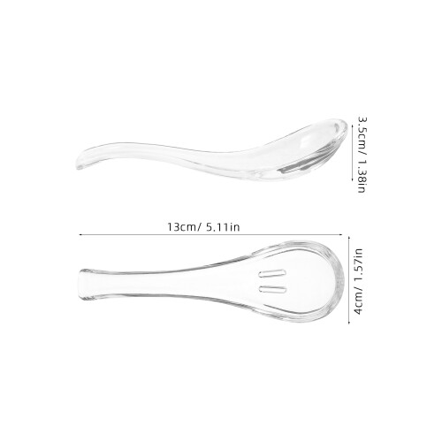 4Pcs Transparent Glass Soup Spoons Stylish Kitchen Accessories 1