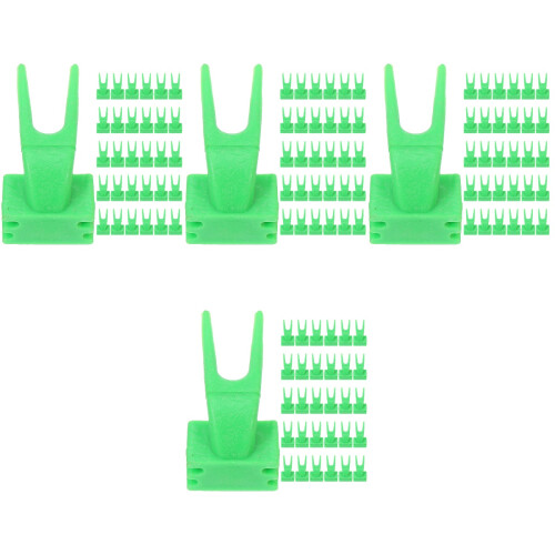 200Pcs Plastic Parrot Feeding Forks Green Bird Cage Food Tools 1