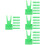 200Pcs Plastic Parrot Feeding Forks Green Bird Cage Food Tools 5