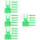 200Pcs Plastic Parrot Feeding Forks Green Bird Cage Food Tools 6