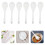12Pcs White Ceramic Food Spoons Elegant Design for Home Kitchen Dining 7