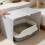 1Set Transparent DIY Cat Litter Box Enclosure Splash Guard PP Plastic 7
