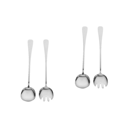 2Sets Ergonomic Large Metal Serving Spoons and Buffet Fork Utensils 2