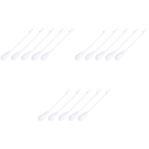 15Pcs White Ceramic Soup and Coffee Spoon Set Kitchen Scoops 1