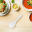 White Nonstick Reusable Reusable Plastic Rice Paddle with Handle for Kitchen Serving 8