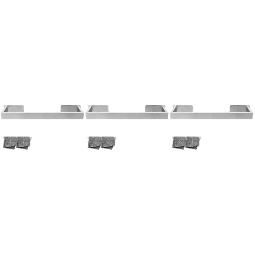 3Pcs Silver Bathroom Towel Holder No Drill Adhesive Bars 2