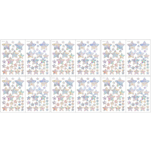 6Sets PVC Prism Window Cling Star Stickers Decorative DIY Window Decal 2