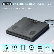 2X Externer Blu-Ray-Brenner, Unterstützt 100-Gb-Discs, Usb 3.0 und Typ-C Dvd/Cd/Bd-Player, Optisches 3D-Blu-Ray-Laufwerk für Laptops
