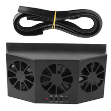 Solar Powered Car Ventilator Fan with TripleFan Airflow Cooling, WideAngle Ventilation Design