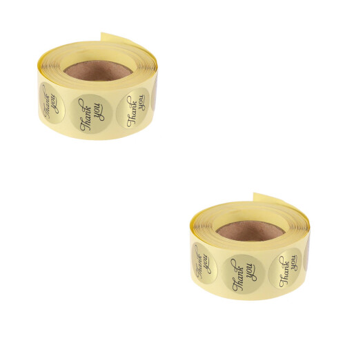 2Rolls Decorative Round Candy Bag Stickers Khaki Handmade Adhesive