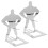 2Pièces Support Grill Saucisse Portable Argent Pour Barbecue 1