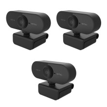 3Pcs USB Pc Webcam 1080P Camera with Microphone Black