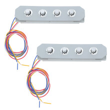 2Pcs Hood Switch Panel, 4-Key Metal Push Button Control