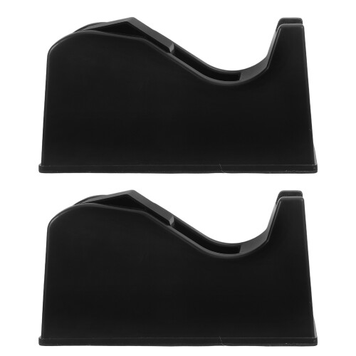 2Pcs Black Tape Roll Holder with Advanced Cutter for Home Office