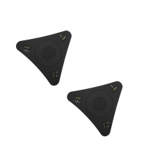 2Pcs Portable Black USB Microphone for Voice Chat with Noise Reduction